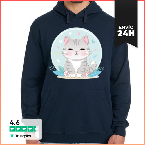Sudadera Unisex Con Capucha Gato Kawaii LaTostadora - latostadora.com - Modalova