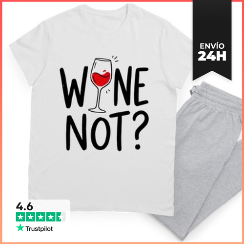 Pijama Wine Lovers Tshirt Why Not - Pijama Para Amantes Del Vino - latostadora.com - Modalova