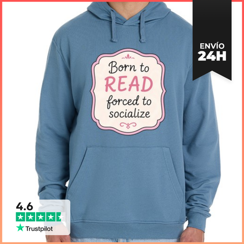 Sudadera Unisex Con Capucha Insignia Nacida Para Leer Forzada A - latostadora.com - Modalova