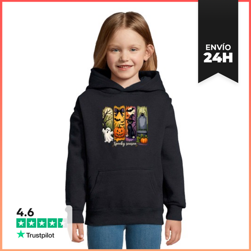 Sudadera Para Niños Con Capucha Spooky Season Halloween For - latostadora.com - Modalova