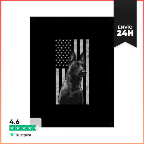 Cuadro Con Marco Vertical Perro Policía Malinois Orgulloso Dueño - latostadora.com - Modalova