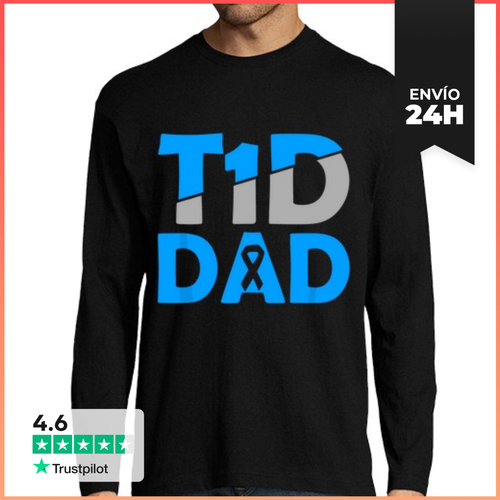 Camiseta Hombre Manga Larga Conciencia Sobre La Diabetes Tipo 1 - latostadora.com - Modalova