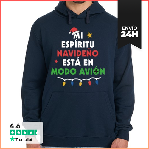 Sudadera Unisex Con Capucha ESPÍRITU NAVIDEÑO MODO AVIÓN - latostadora.com - Modalova