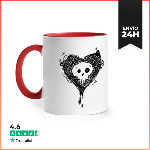 Taza De Colores Calavera De Corazón LaTostadora - latostadora.com - Modalova