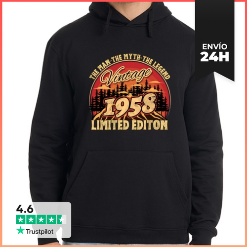 Sudadera Unisex Con Capucha Vintage 1958 Edición Limitada El - latostadora.com - Modalova
