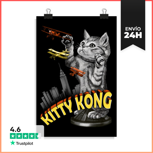 Póster Vertical Kitty Kong LaTostadora - latostadora.com - Modalova