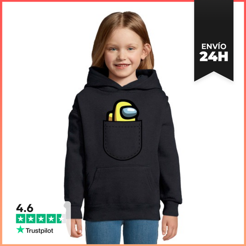 Sudadera Para Niños Con Capucha Among Us De Bolsillo, Amarillo - latostadora.com - Modalova