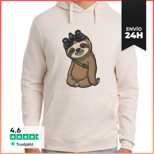 Sudadera Unisex Con Capucha Gafas De Visión Nocturna De Perezoso - latostadora.com - Modalova