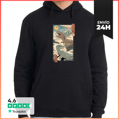 Sudadera Unisex Con Capucha Jurásico Ukiyo-e 2 LaTostadora - latostadora.com - Modalova