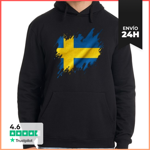Sudadera Unisex Con Capucha Bandera De Suecia Rasgada, Grunge - latostadora.com - Modalova