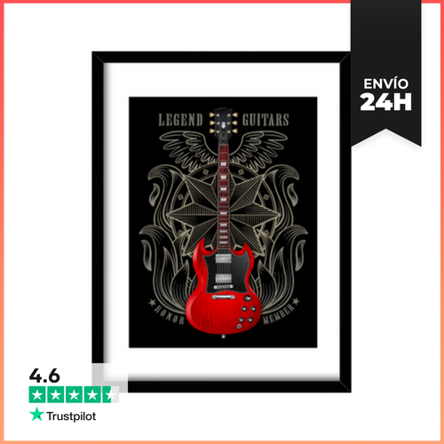 Cuadro Con Marco Vertical Guitarra Eléctrica Legendaria SG - latostadora.com - Modalova