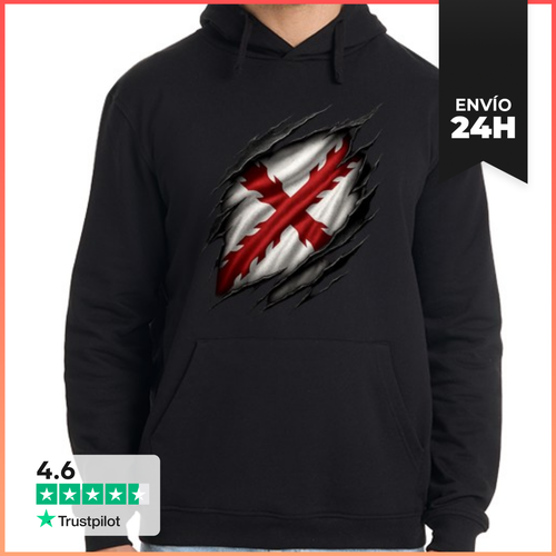 Sudadera Unisex Con Capucha Rasgado Bandera Tercios Imperio - latostadora.com - Modalova