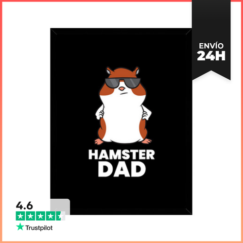 Cuadro Con Marco Vertical Papá Hámster Divertido Hámster Con - latostadora.com - Modalova