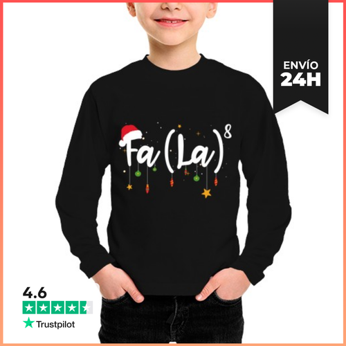 Camiseta Manga Larga Para Niños Fa La8 Divertido Navidad Santa Fa - latostadora.com - Modalova