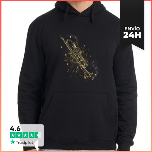 Sudadera Unisex Con Capucha Notas Musicales De Trompeta - latostadora.com - Modalova