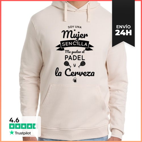 Sudadera Unisex Con Capucha Mujer Sencilla Padel Y Cerveza - latostadora.com - Modalova