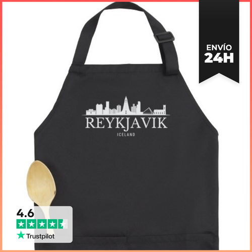 Delantal Premium Con Bolsillo Horizonte De Reikiavik, Reikiavik - latostadora.com - Modalova