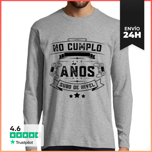 Camiseta Hombre Manga Larga No Cumplo Años Subo De Nivel - latostadora.com - Modalova