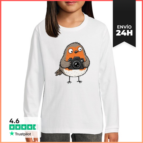 Camiseta Manga Larga Para Niños Robin Holding A Camera Funny - latostadora.com - Modalova