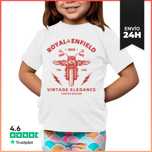 Camiseta Clásica Para Niños Royal Enfield 2012 Vintage Elegance - latostadora.com - Modalova