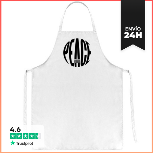 Delantal PEACE, PLEASE BLACK LaTostadora - latostadora.com - Modalova