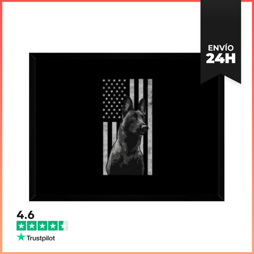Cuadro Con Marco Horizontal Perro Policía Malinois Orgulloso - latostadora.com - Modalova