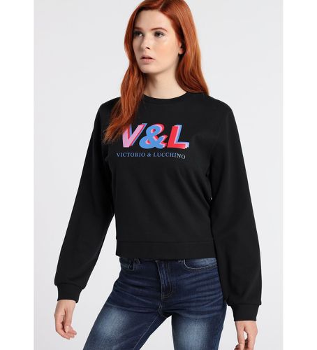 Sweat-shirt Logo Crossword Colors (S), Casuel, Coton, Manche longue - Victorio & Lucchino, V&L - Modalova