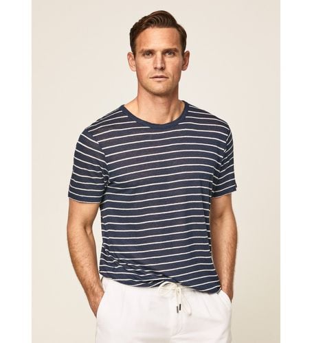 HM500732 T-shirt LINEN KNIT STRPE TEE (M), Bleu, Casuel, Manche courte - Hackett London - Modalova