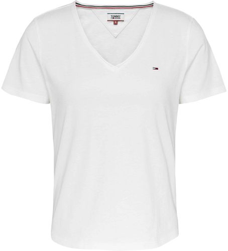 DW0DW14617 T-shirt mince à col en V, (XL), Casuel, Manche courte, Le coton biologique, Durable - Tommy Jeans - Modalova