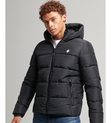 M5011212A Sports Hooded Quilted Jacket (L), Casuel, Polyester, Manche longue, Durable - Superdry - Modalova