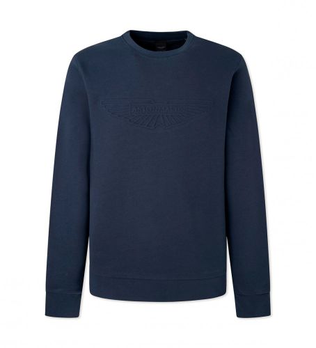 HM581154 Pull Am Embossed Crew (S), Casuel, Coton, Marine - Hackett London - Modalova