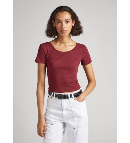 PL505581 T-shirt uni Babette marron (L), Rouge, Casuel, Coton, Manche courte - Pepe Jeans - Modalova