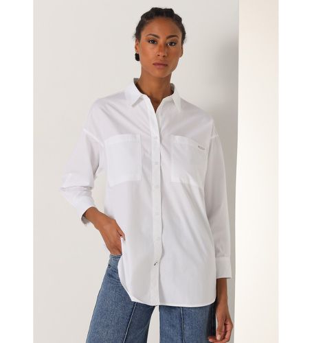 Chemise à manches longues en popeline avec poches, (S), Casuel, Coton, Manche longue - Lois Jeans - Modalova