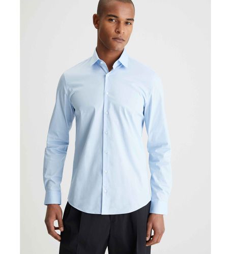 K10K108229 Chemise cintrée en popeline bleue (38), Casuel, Coton, Manche longue, Durable - Calvin Klein - Modalova