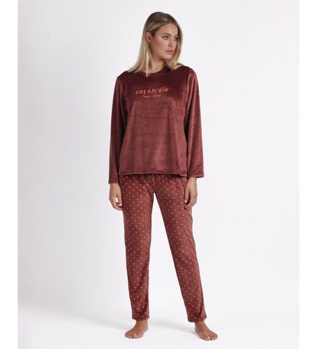 Pajama Velvet Manches longues Dream Big marron (S), Homewear, Polyester, Manche longue - Admas - Modalova