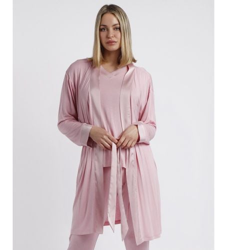 Robe à manches longues avec bandes de satin (S), Homewear, Modal, Manche longue - Admas - Modalova