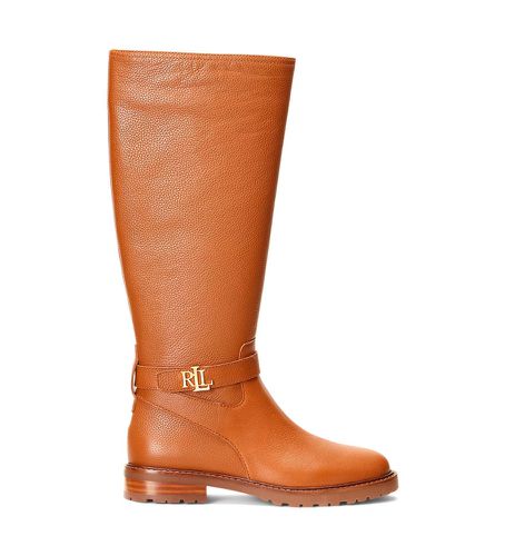 Bottes en cuir Hallee marron (35.5), 1 à 3 cm, Fermeture éclair, Casuel - Polo Ralph Lauren - Modalova