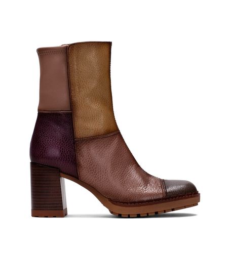 CHI222222 Bottines Michelle en cuir marron -Hauteur du talon 7cm (41), 5 à 8 cm, Fermeture éclair, Casuel - Hispanitas - Modalova