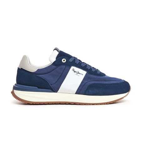 PMS60006 Buster Tape Leather Sneakers (40), Cuir, Plat, Lacets, Casuel, Marine - Pepe Jeans - Modalova