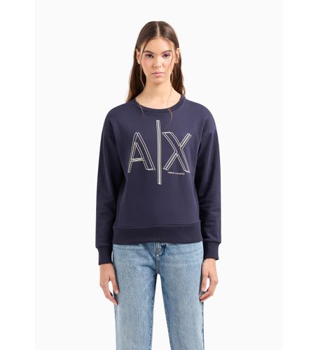 DYM11YJEBZ1593 Sweat (S), Casuel, Coton, Manche longue, Marine - Armani Exchange - Modalova