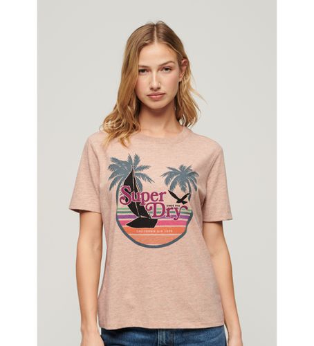 W1011416A T-shirt rayé à coupe décontractée Outdoor (S), Casuel, Rose, Coton, Manche courte - Superdry - Modalova