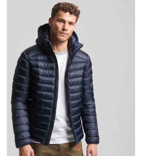 M5011821A Fuji Sport Hooded Quilted Jacket (veste matelassée à capuche) (S), Casuel, Durable, Nylon recyclé, Marin - Superdry - Modalova