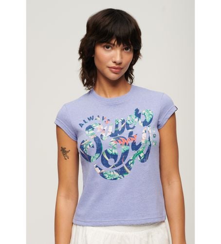 W1011399A T-shirt à fleurs lilas signé (S), Casuel, Violet, Coton, Manche courte - Superdry - Modalova