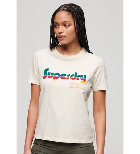 W1011418A T-shirt à coupe décontractée Off- Retro Flock (XXS), Blanc, Casuel, Coton, Manche courte - Superdry - Modalova