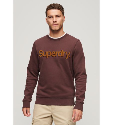 M2013136A Sweat classique avec logo Core marron (S), Casuel, Grenat, Coton, Manche longue - Superdry - Modalova