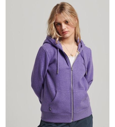 W2012047A Sweat à capuche avec fermeture éclair et logo Essential (XS), Casuel, Sport, Violet, Coton, Manche lon - Superdry - Modalova