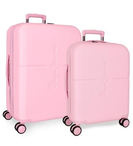 C Highlight hard case set 55-70cm (OSFA), Casuel, Rose, Grenat, ABS/Polycarbonate, Big, Cabine - Pepe Jeans - Modalova