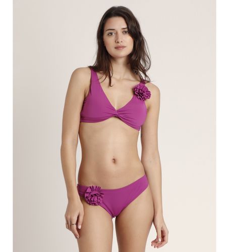 Bikini dos nu drapé Beach Style lilas (S), Violet, Beachwear, Polyamide - Admas - Modalova