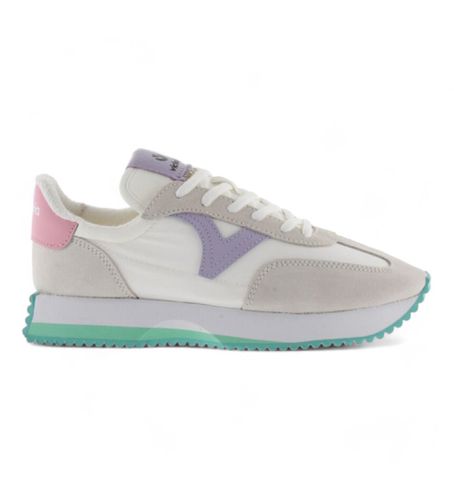 Cosmos Split & Nylon Leather Sneakers (36), Cuir, Plat, Lacets, Casuel - Victoria - Modalova