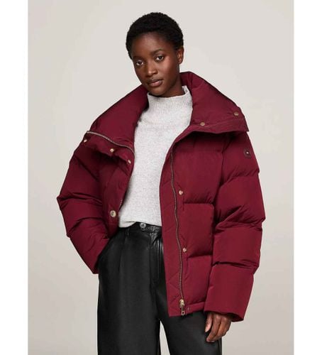 WW0WW43158 Veste oversize avec garniture en duvet marron (M/L), Casuel, Grenat, Polyamide, Nylon recyclé - Tommy Hilfiger - Modalova